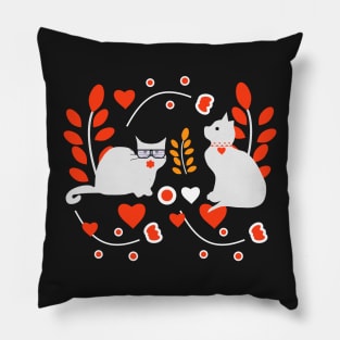 Valentines cat decor Pillow