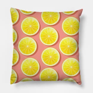 Lemon Slices on Pink Pillow