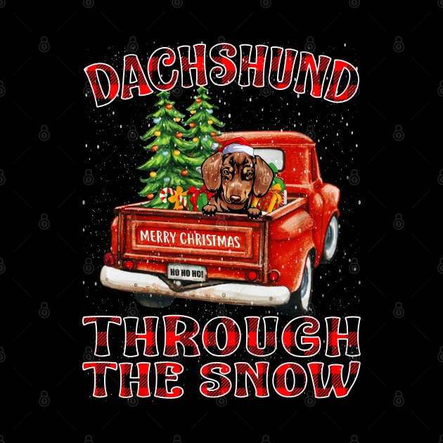 Christmas Dachshund Through The Snow Dog Santa Truck Tree by intelus