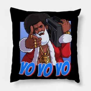 Black Santa Claus Hip Hop Christmas Pillow