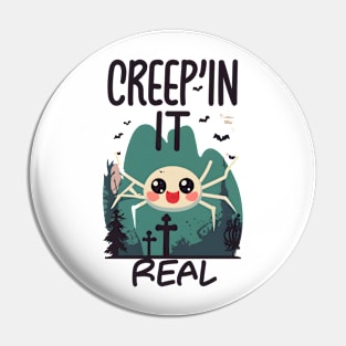 Kawaii Halloween Spider Pun Pin