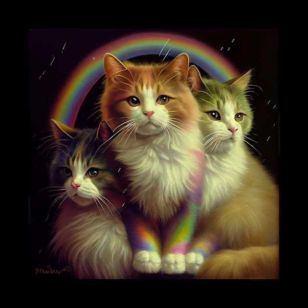 vintage rainbow cats by seantwisted