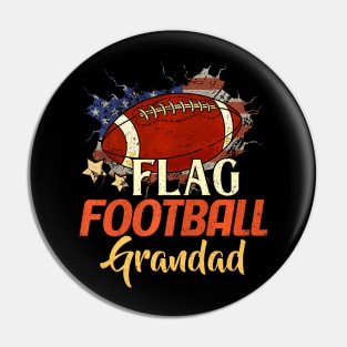 Mens American Flag Football Grandad  For Father's Day Men Pin