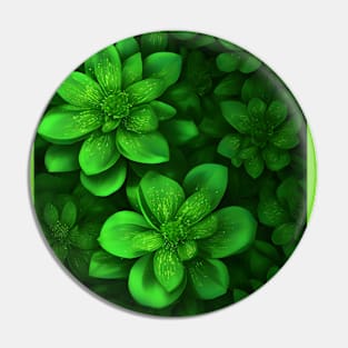 Biolumnicent green flower pattern Pin