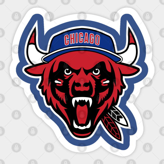 The Chicago Beast North Logo Mashup Pro Teams Combined All City Logos Put Together Chicago Aufkleber Teepublic De