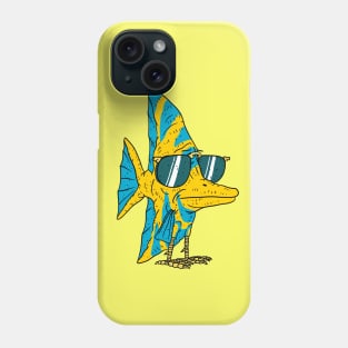 chicken fish friend. a fish with sunglasses. confused evolution. Phone Case