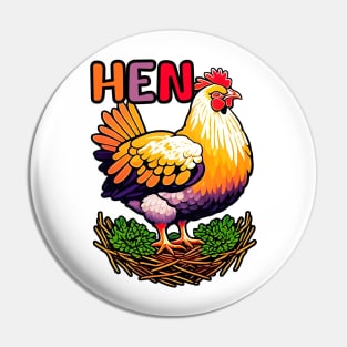 Animal Alphabet - H for Hen Pin