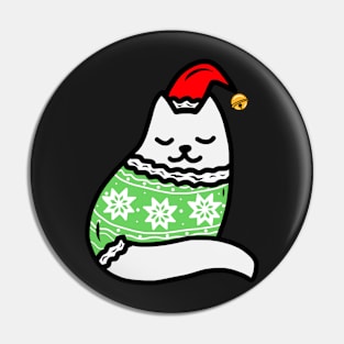 Ugly Christmas Sweater Cat Pin