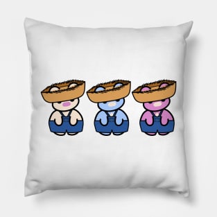 Three Chibis (Farmers) Pillow
