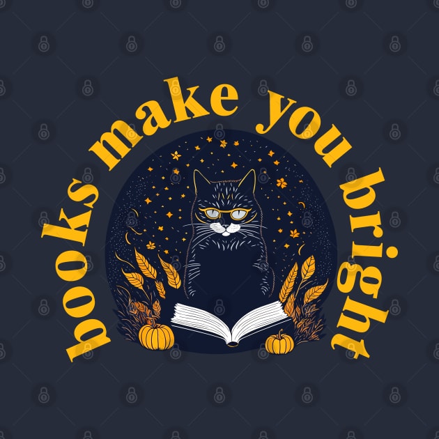 Books Make You Bright Halloween Cat Miaw by ZAZIZU