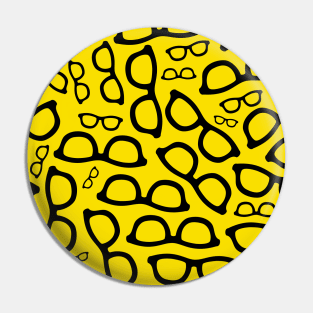 Glasses Pattern Yellow and Black Pin