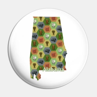 Alabama State Map Board Games Pin