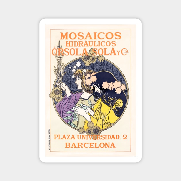 Mosaicos Hidráulicos Òrsola Solá y Cia. 1898 Magnet by WAITE-SMITH VINTAGE ART