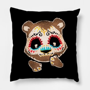 Sugar Skull Bear Pillow