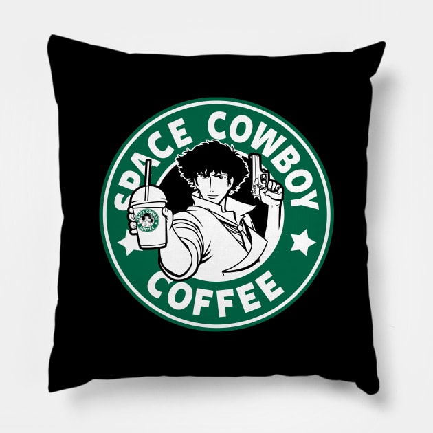 Space Cowboy Coffee Sci-fi Bounty Hunter 90's Anime Pillow by BoggsNicolas