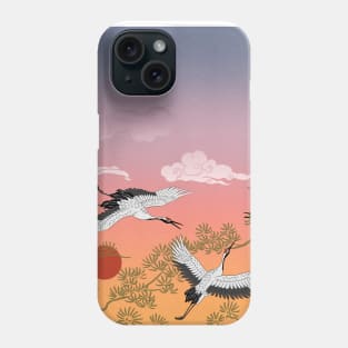 Cranes at sunset Phone Case