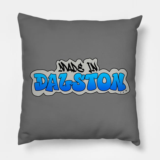 Made in Dalston I Garffiti I Neon Colors I Blue Pillow by EverYouNique