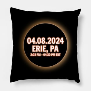 Pennsylvania Eria PA USA Total Solar Eclipse 2024 Pillow