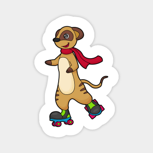 Meerkat as Skater with Roller skates Magnet