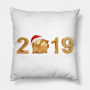 2019 New Year Gold Piggy Pillow