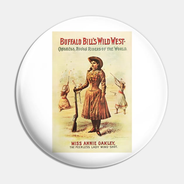 Buffalo Bill's Wild West Show Annie Oakley Vintage Theater Advertising Wall Art Pin by vintageposters