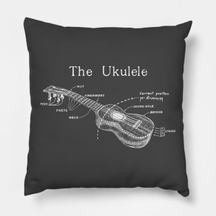 The Ukulele (white design) Pillow