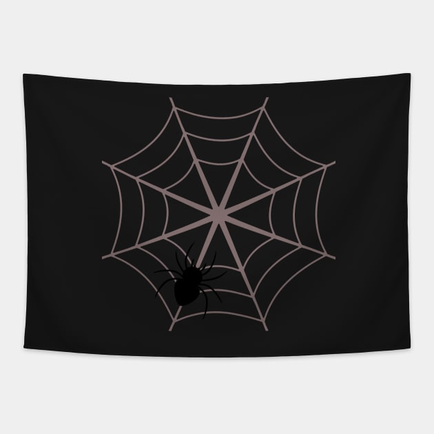 Spider and web in purple Tapestry by cocodes