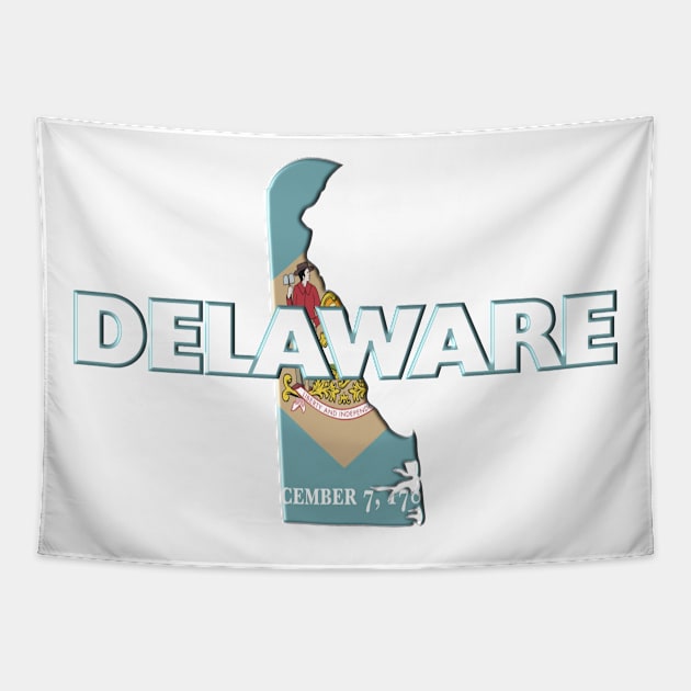 Delaware Colored State Tapestry by m2inspiration