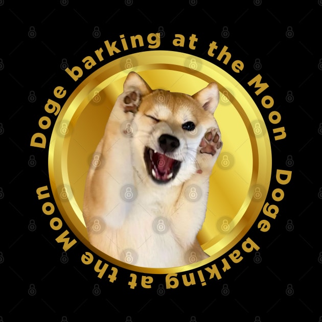 dogecoin barking at the moon by rsclvisual