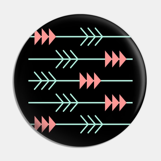 Arrow Shapes - Geometric Abstract Pattern - Pastel Graphic Design Pin by Abstract Designs
