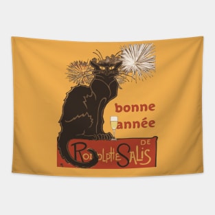 Bonne Annee Happy New Year Le Chat Noir Tapestry