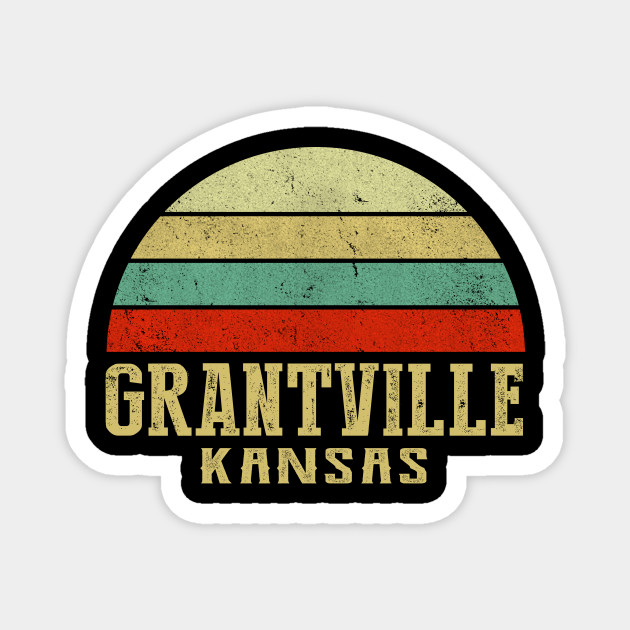 kansas vintage retro sunset grantville ks shirt grantville city magnet teepublic teepublic