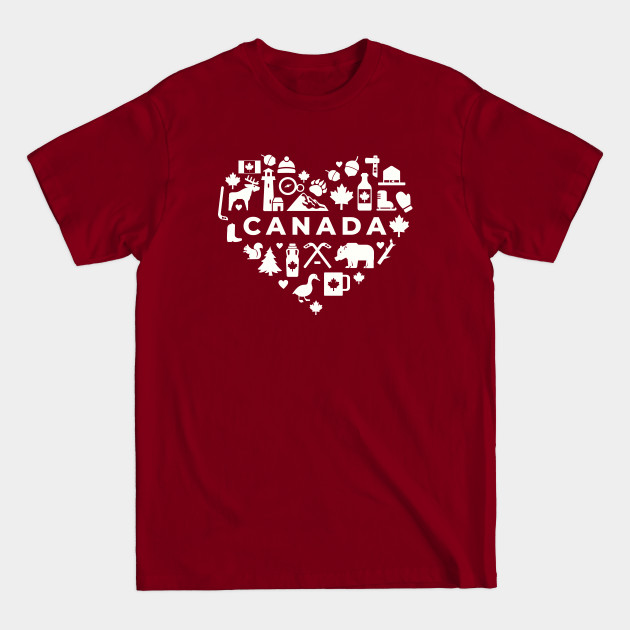 Discover Canadian Icons in a Heart Shape // Canada Pride - Canada Pride - T-Shirt