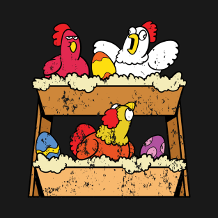 Retro Vintage Grunge Easter Chicken T-Shirt