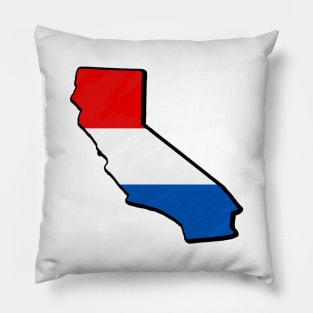 Red, White, and Blue California Outline Pillow