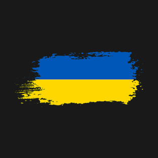 Ukraine Flag Grunge Brush Ukrajina Patriot Fan T-Shirt