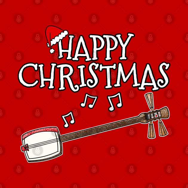 Christmas Shamisen Japanese Musician Xmas 2022 by doodlerob