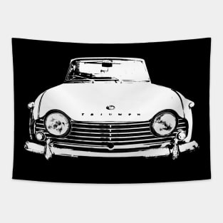 Triumph TR4A 1960s British classic car monoblock white Tapestry