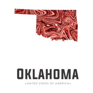 Oklahoma state map abstract red T-Shirt