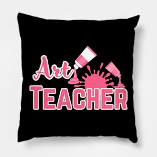 Pink Art Teacher-unique artwork for teacher appreciation Pillow