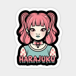 Harajuku fashion girl, anime style Magnet