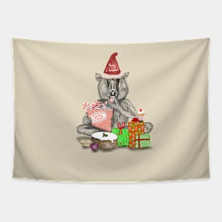 Christmas Baboon Feast Tapestry