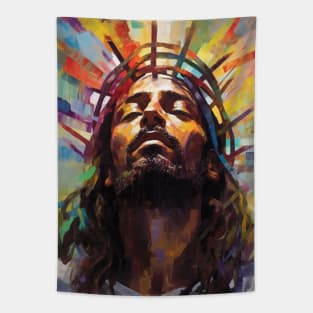 African American Jesus Christ Praying Tapestry