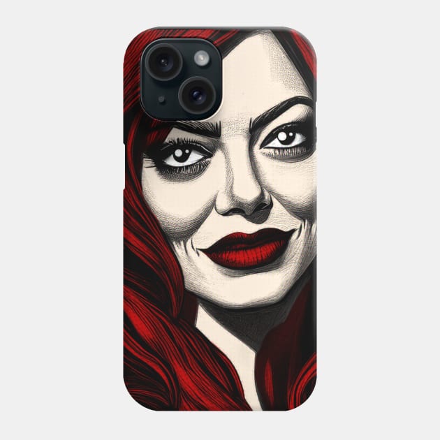 Emma Stone Cartoon Phone Case by Tezatoons