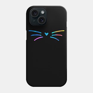 cat colorful mustache Phone Case