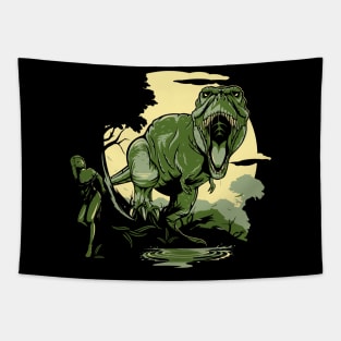 Tyrannosaurus Rex Chasing Tapestry