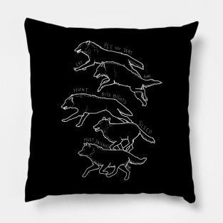 "Pee on Debt" Punk Wolf Pack Running Pillow