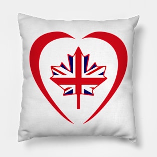 British Canadian Multinational Patriot Flag Series (Heart) Pillow