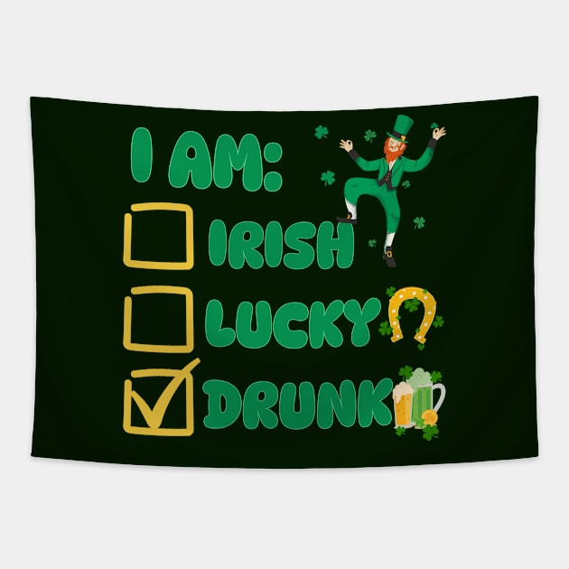 I Am Irish Lucky Drunk Tapestry by Annabelhut