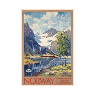 Norway Summer Season June-September Vintage Poster 1920 T-Shirt